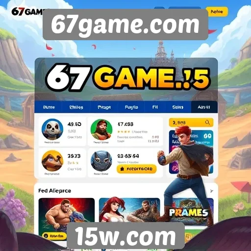 Interface do usuário do site 67game.com em foco